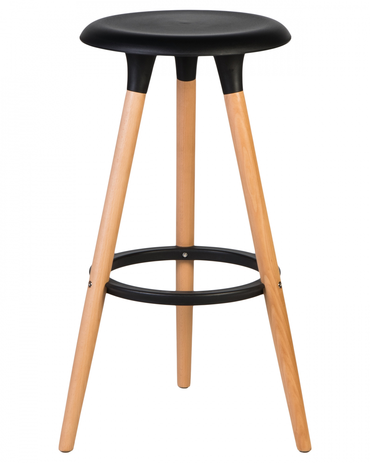 Табурет барный DOBRIN ROYCE, ножки светлый бук, цвет чёрный (B-03)