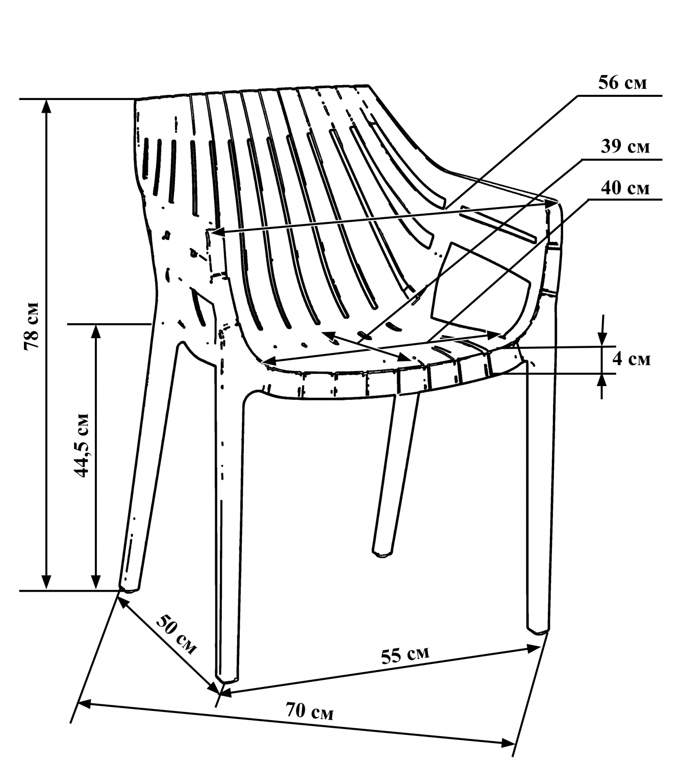 Стул обеденный LMZL-PP707, цвет белый