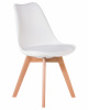 Стул обеденный DOBRIN JERRY SOFT, ножки светлый бук, цвет сиденья белый (W-02)