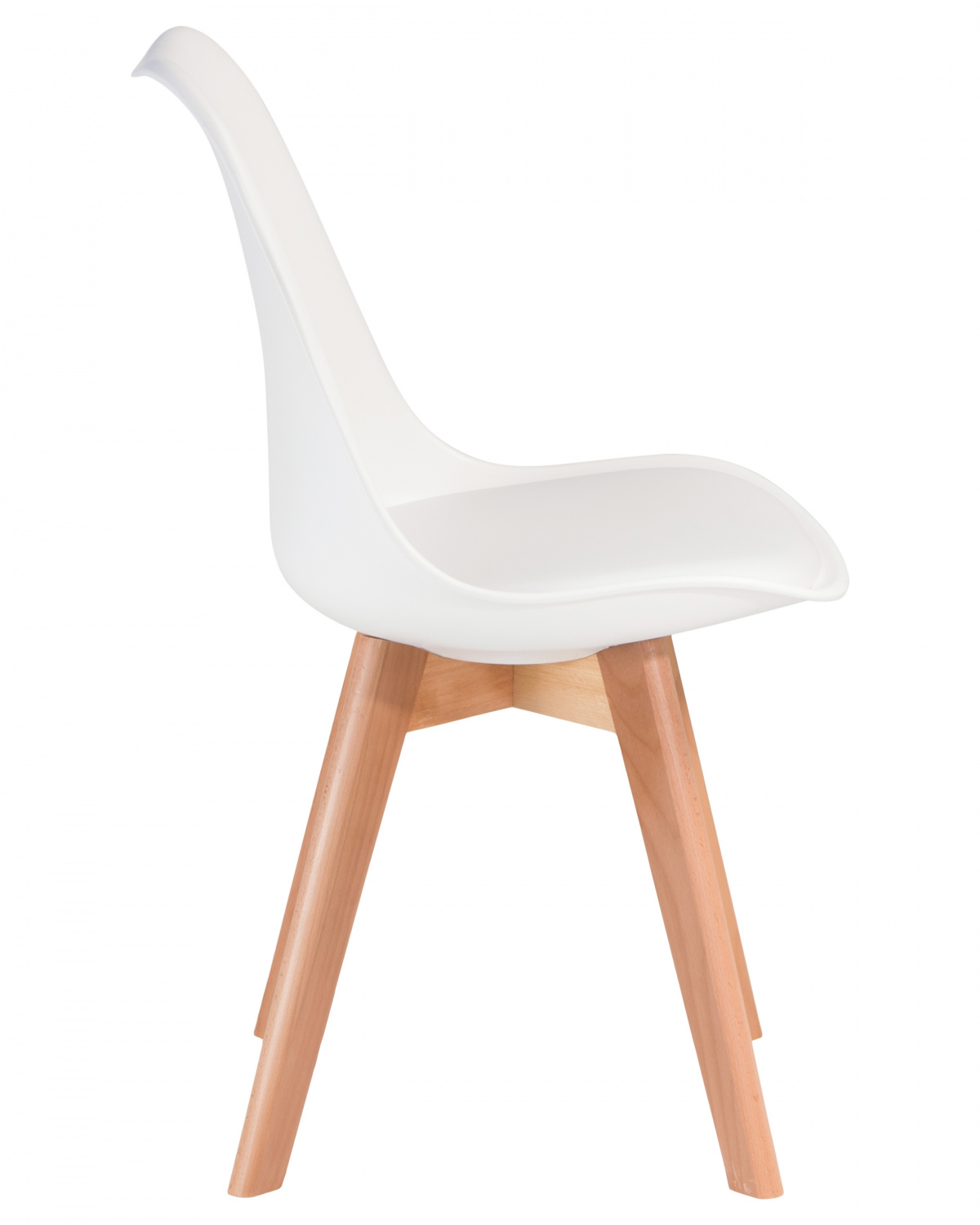 Стул обеденный DOBRIN JERRY SOFT, ножки светлый бук, цвет сиденья белый (W-02)