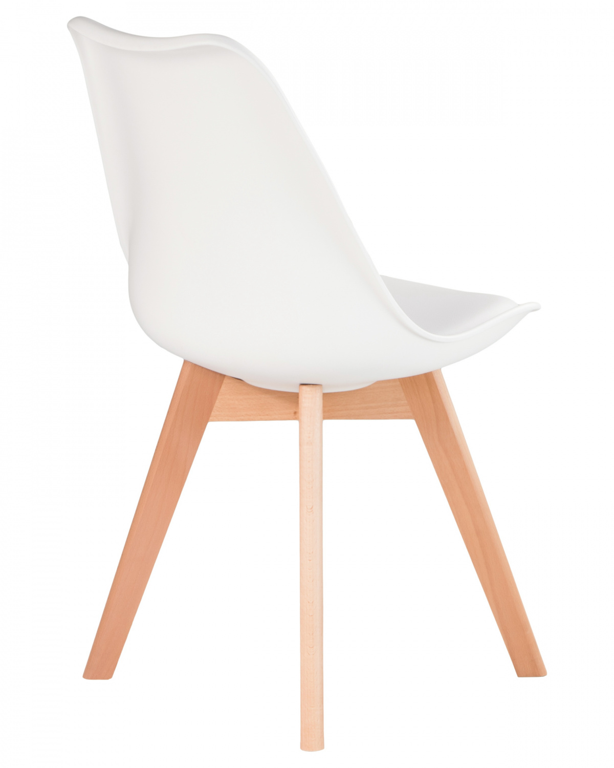 Стул обеденный DOBRIN JERRY SOFT, ножки светлый бук, цвет сиденья белый (W-02)