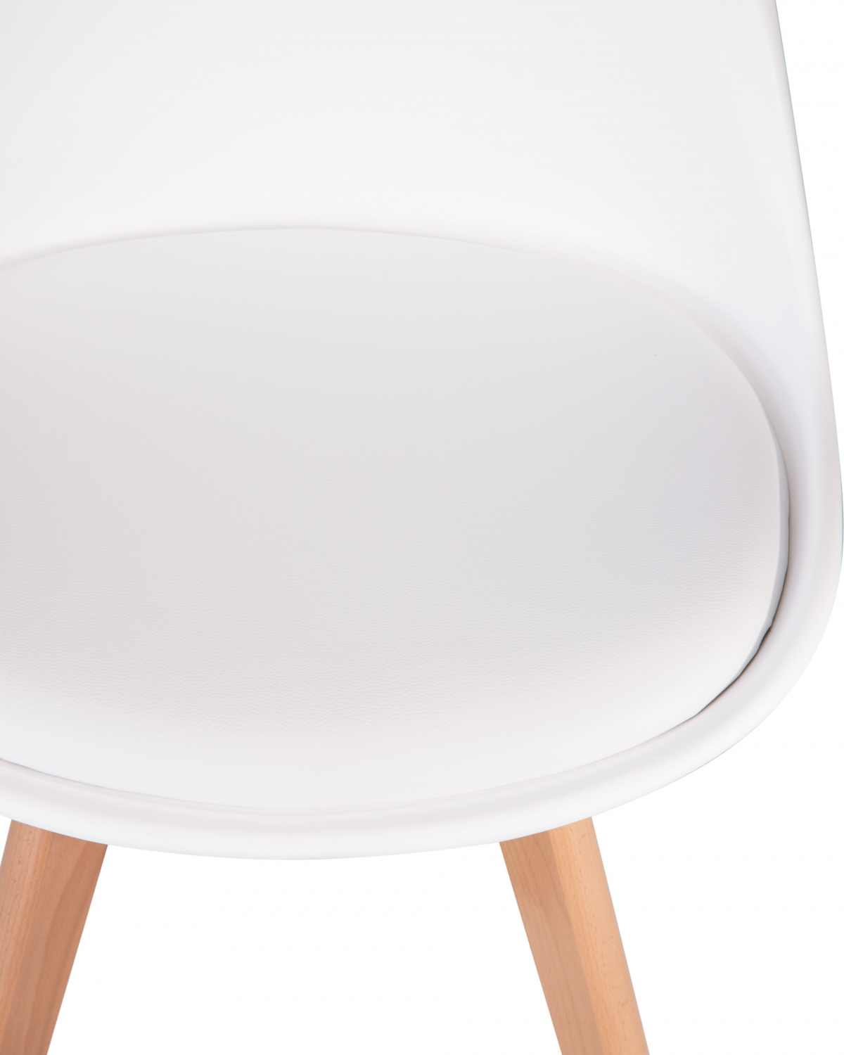 Стул обеденный DOBRIN JERRY SOFT, ножки светлый бук, цвет сиденья белый (W-02)