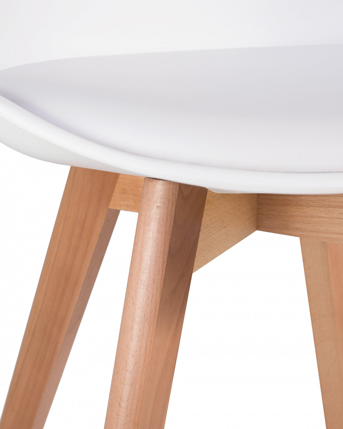 Стул обеденный DOBRIN JERRY SOFT, ножки светлый бук, цвет сиденья белый (W-02)