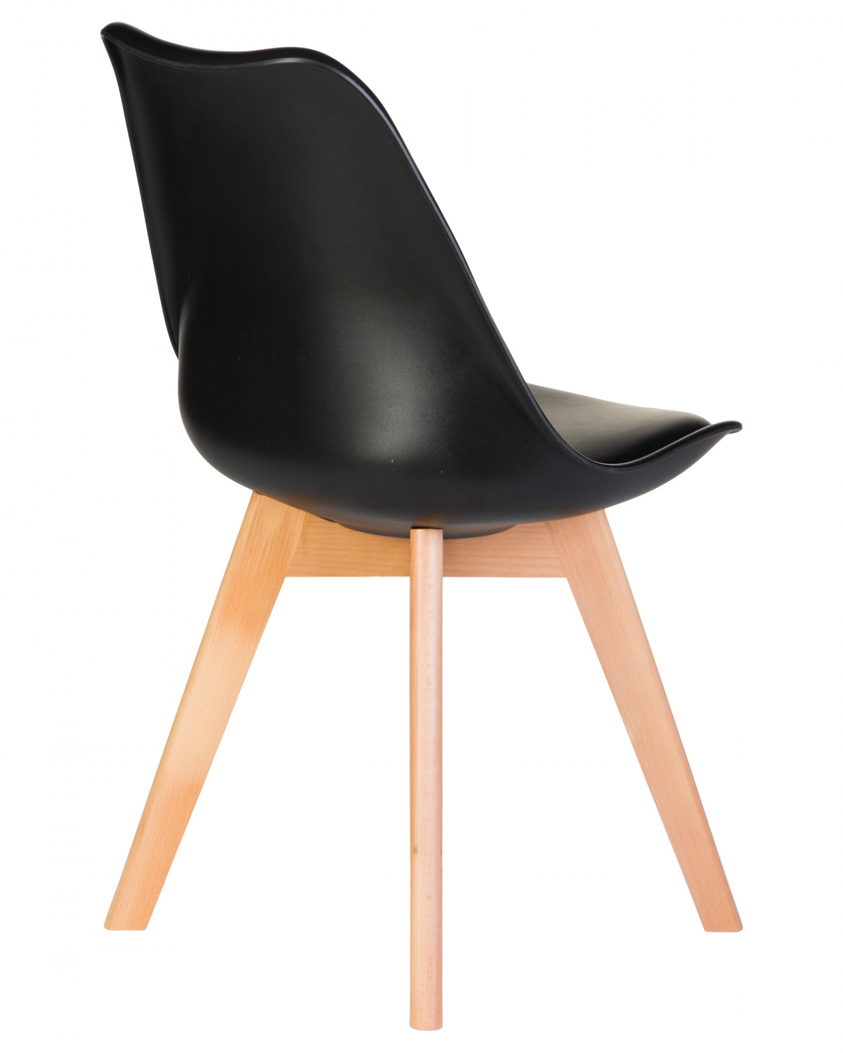 Стул обеденный DOBRIN JERRY SOFT, ножки светлый бук, цвет сиденья чёрный (B-03)