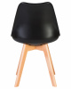 Стул обеденный DOBRIN JERRY SOFT, ножки светлый бук, цвет сиденья чёрный (B-03)