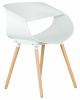 Стул обеденный DOBRIN ALIEN, ножки светлый бук, цвет белый (W-02)