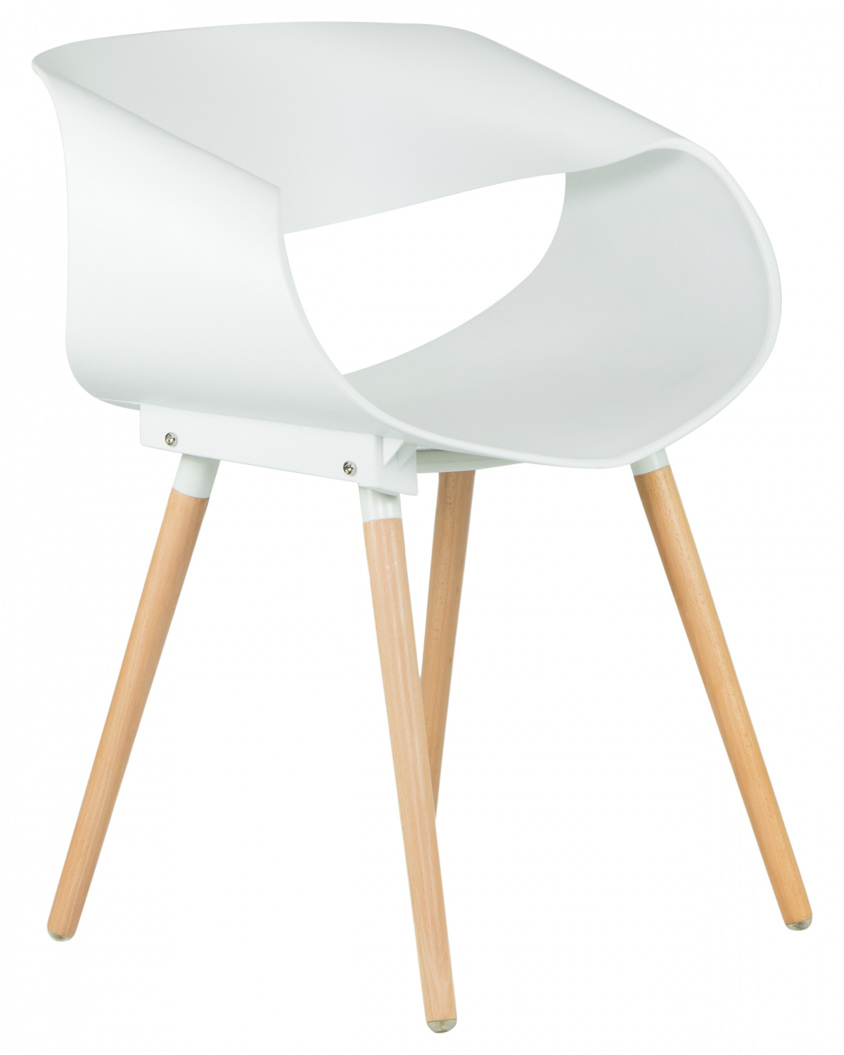Стул обеденный DOBRIN ALIEN, ножки светлый бук, цвет белый (W-02)