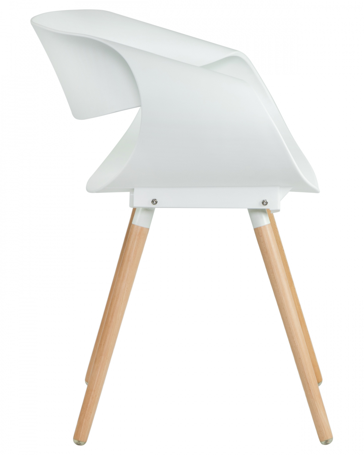 Стул обеденный DOBRIN ALIEN, ножки светлый бук, цвет белый (W-02)