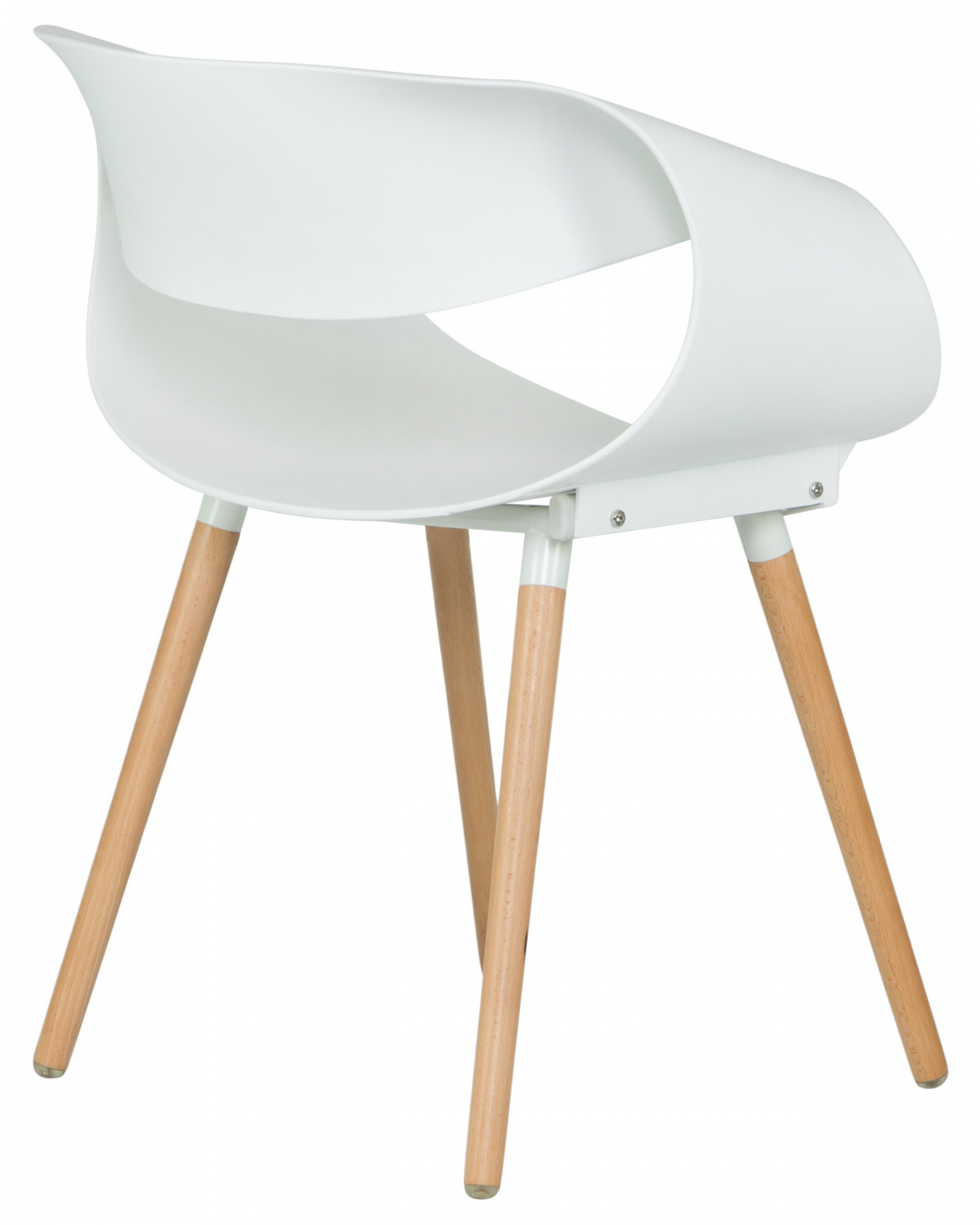 Стул обеденный DOBRIN ALIEN, ножки светлый бук, цвет белый (W-02)