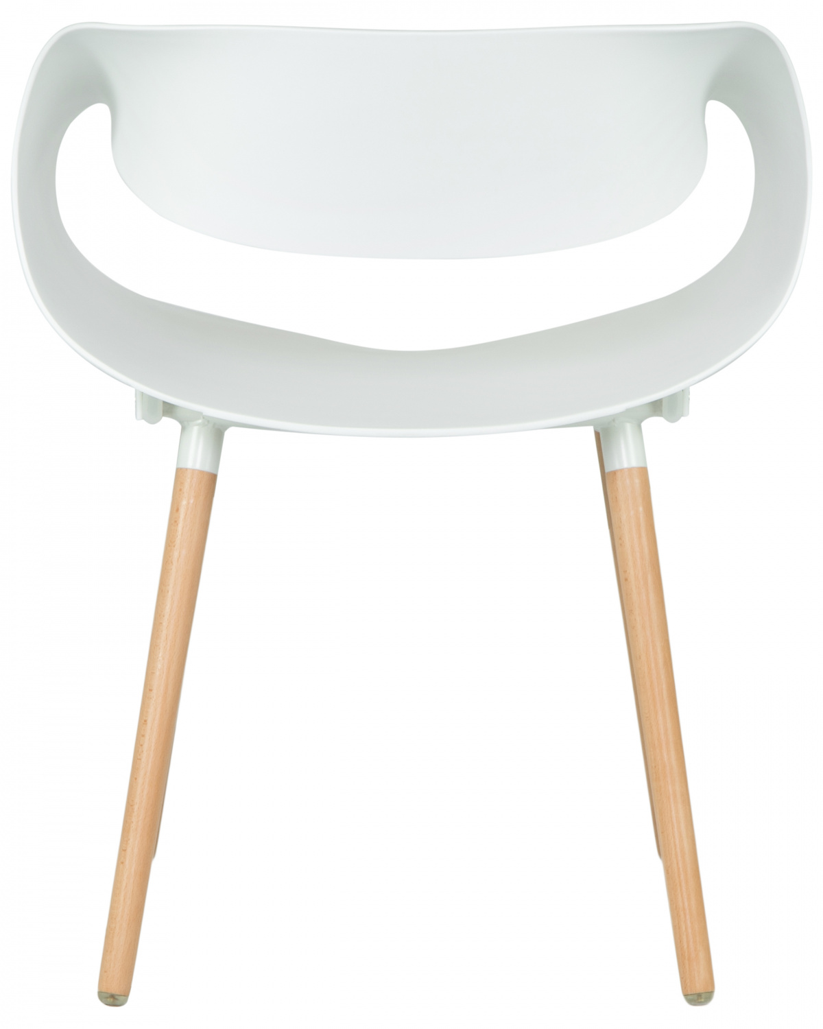 Стул обеденный DOBRIN ALIEN, ножки светлый бук, цвет белый (W-02)