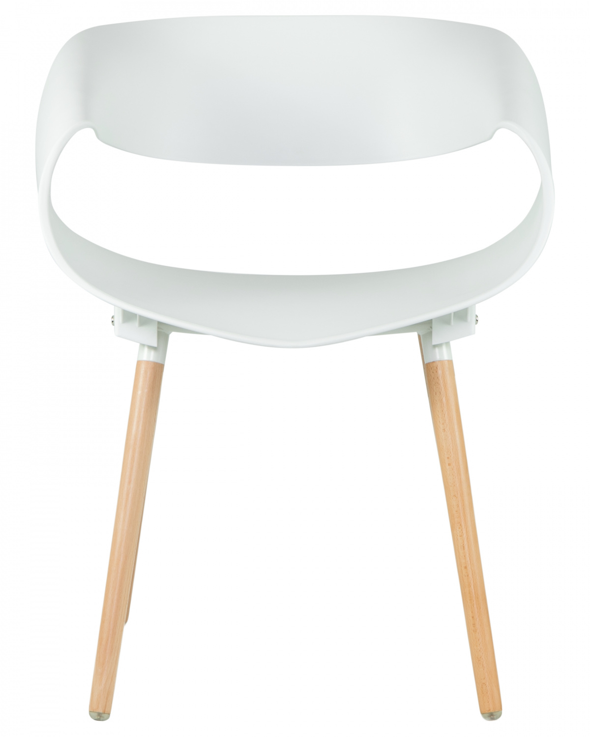 Стул обеденный DOBRIN ALIEN, ножки светлый бук, цвет белый (W-02)