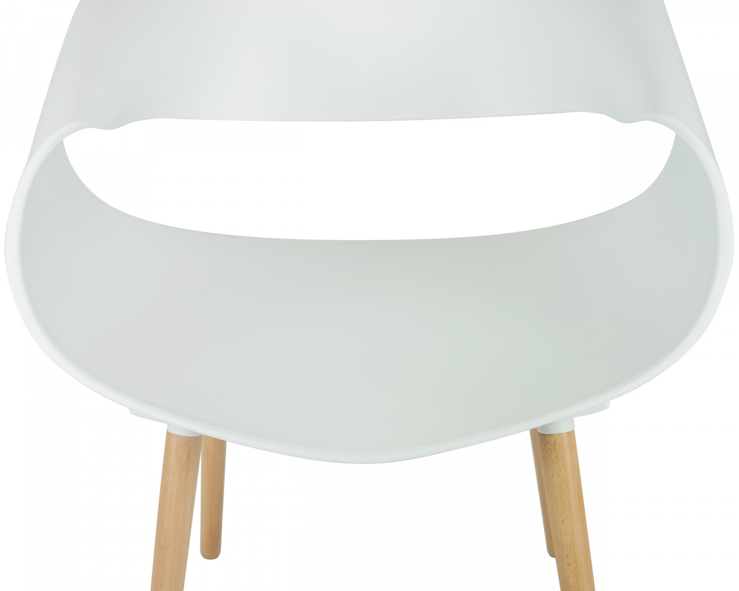 Стул обеденный DOBRIN ALIEN, ножки светлый бук, цвет белый (W-02)