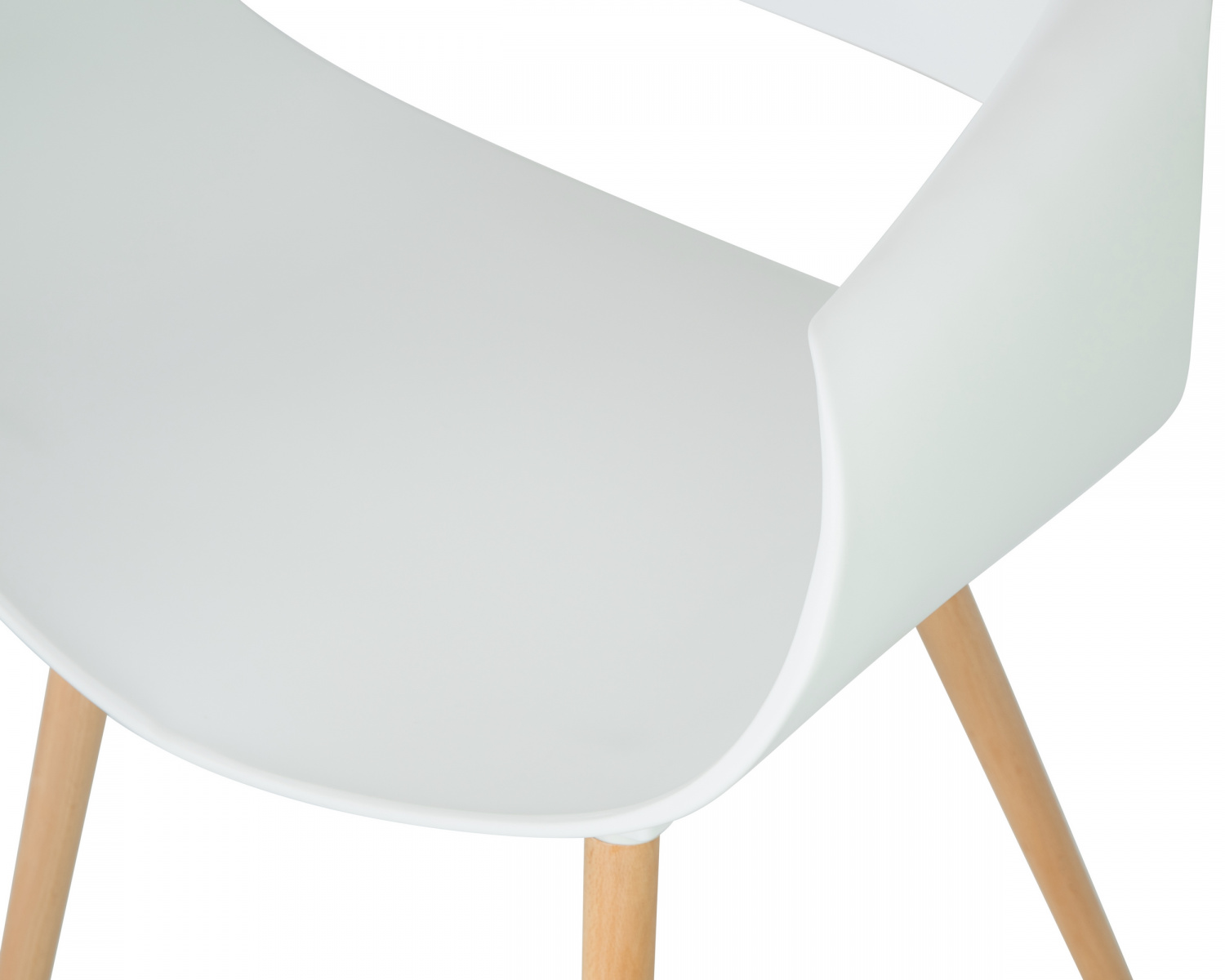 Стул обеденный DOBRIN ALIEN, ножки светлый бук, цвет белый (W-02)