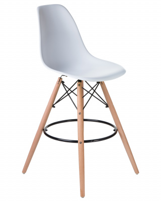 Стул барный DOBRIN DSW BAR, ножки светлый бук, цвет сиденья белый (W-02)