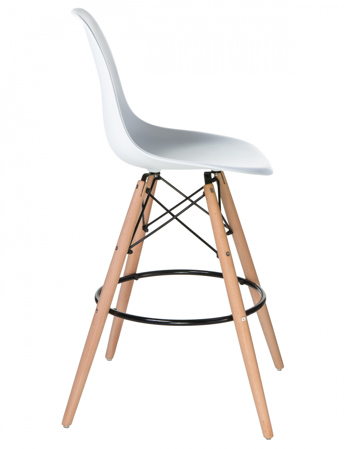 Стул барный DOBRIN DSW BAR, ножки светлый бук, цвет сиденья белый (W-02)