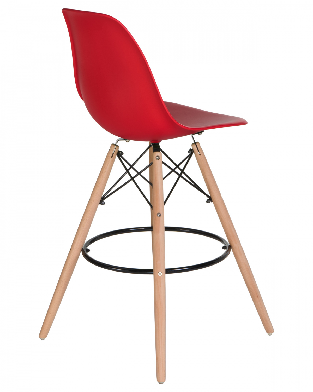 Стул барный DOBRIN DSW BAR, ножки светлый бук, цвет сиденья красный (R-02)