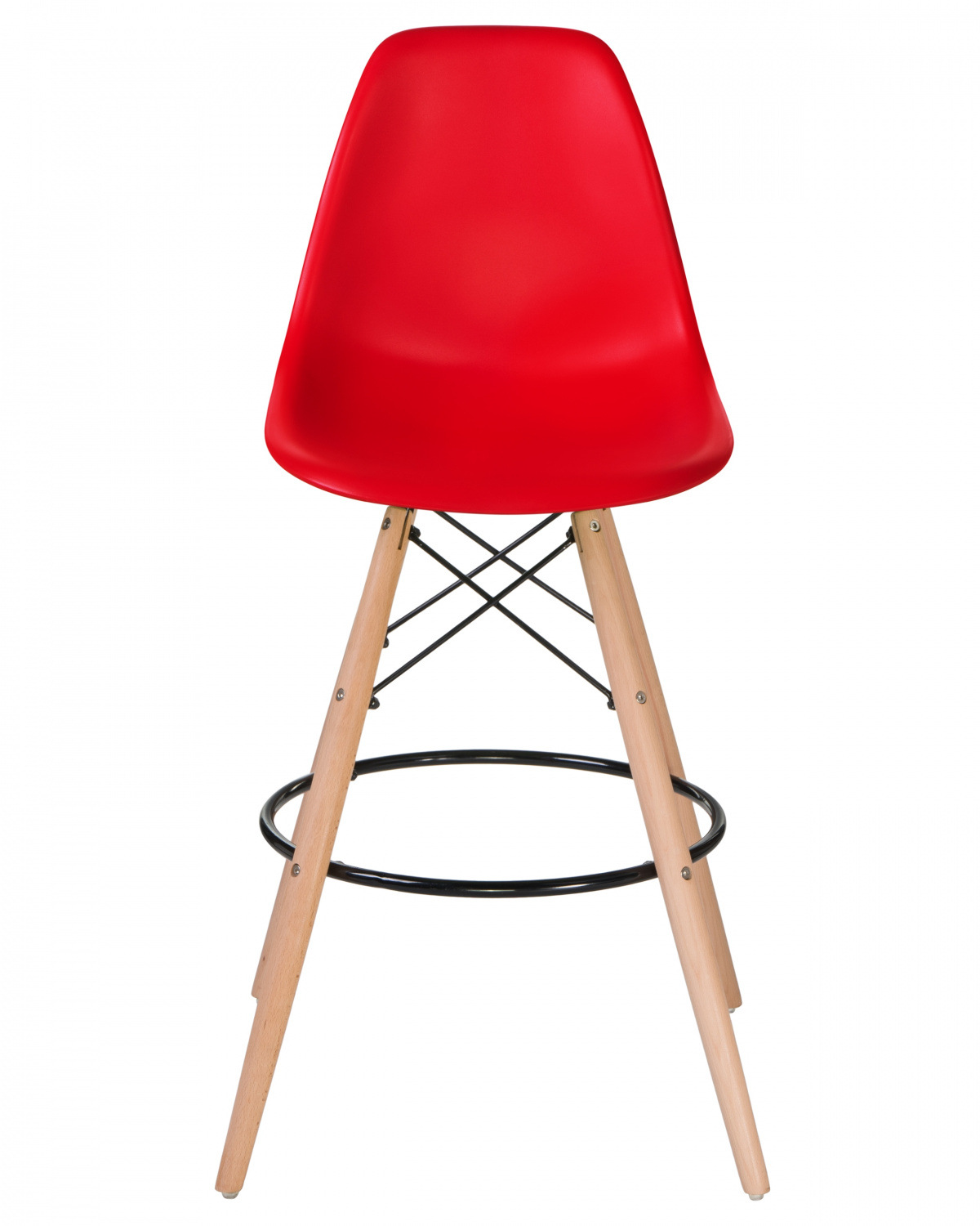 Стул барный DOBRIN DSW BAR, ножки светлый бук, цвет сиденья красный (R-02)