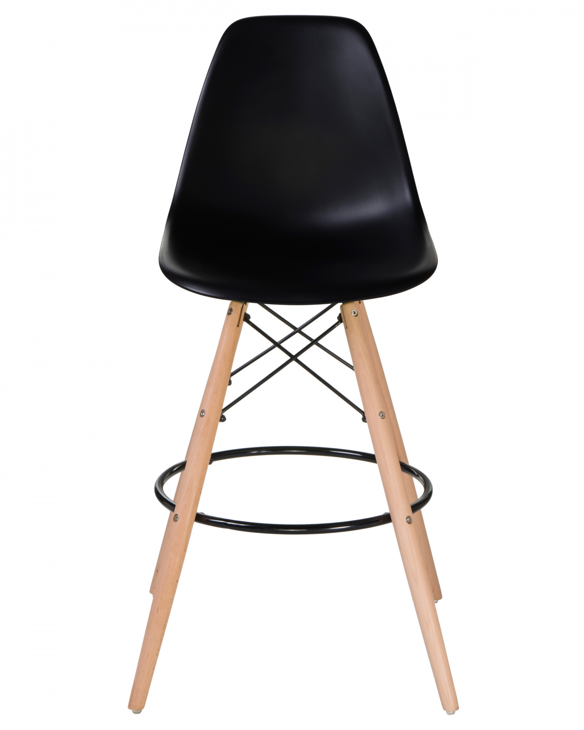 Стул барный DOBRIN DSW BAR, ножки светлый бук, цвет сиденья чёрный (B-03)