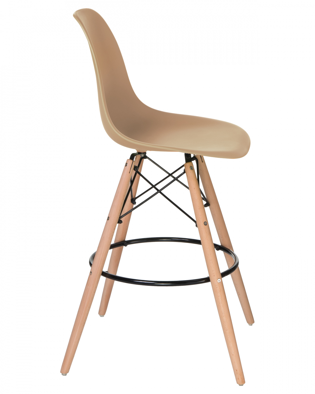 Стул барный DOBRIN DSW BAR, ножки светлый бук, цвет сиденья бежевый (GR-03)