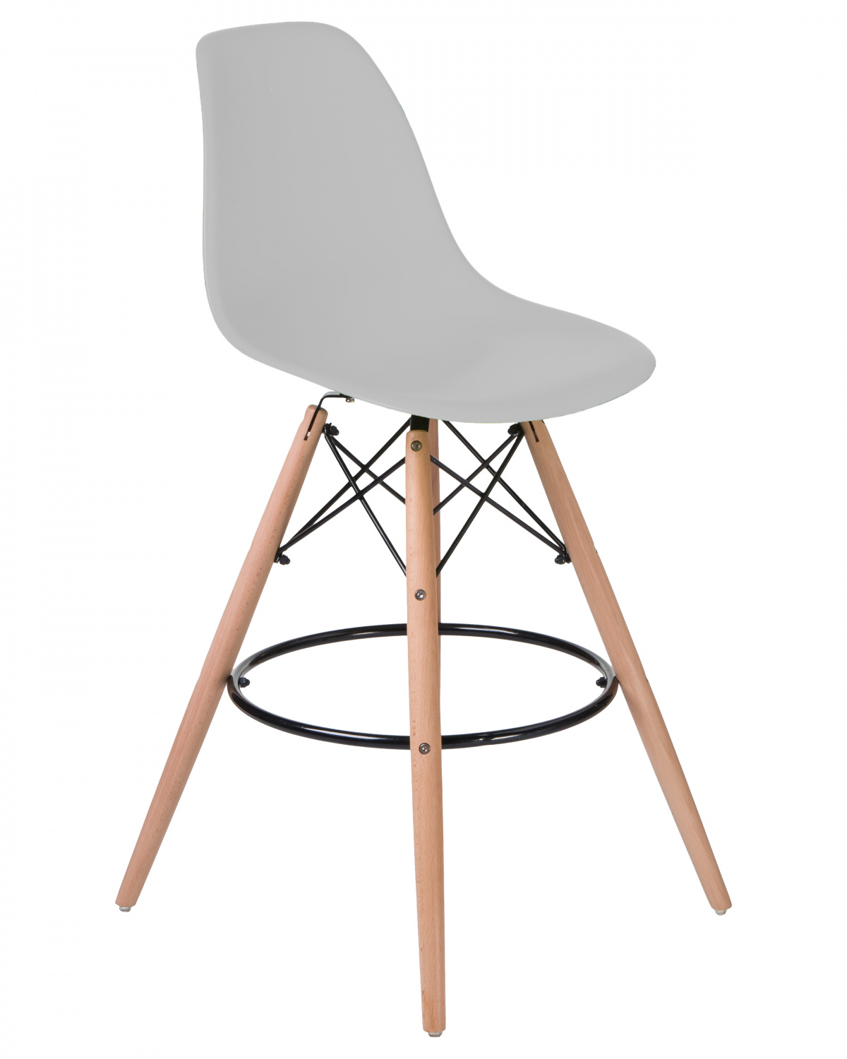 Стул барный DOBRIN DSW BAR, ножки светлый бук, цвет сиденья светло-серый (GR-01)