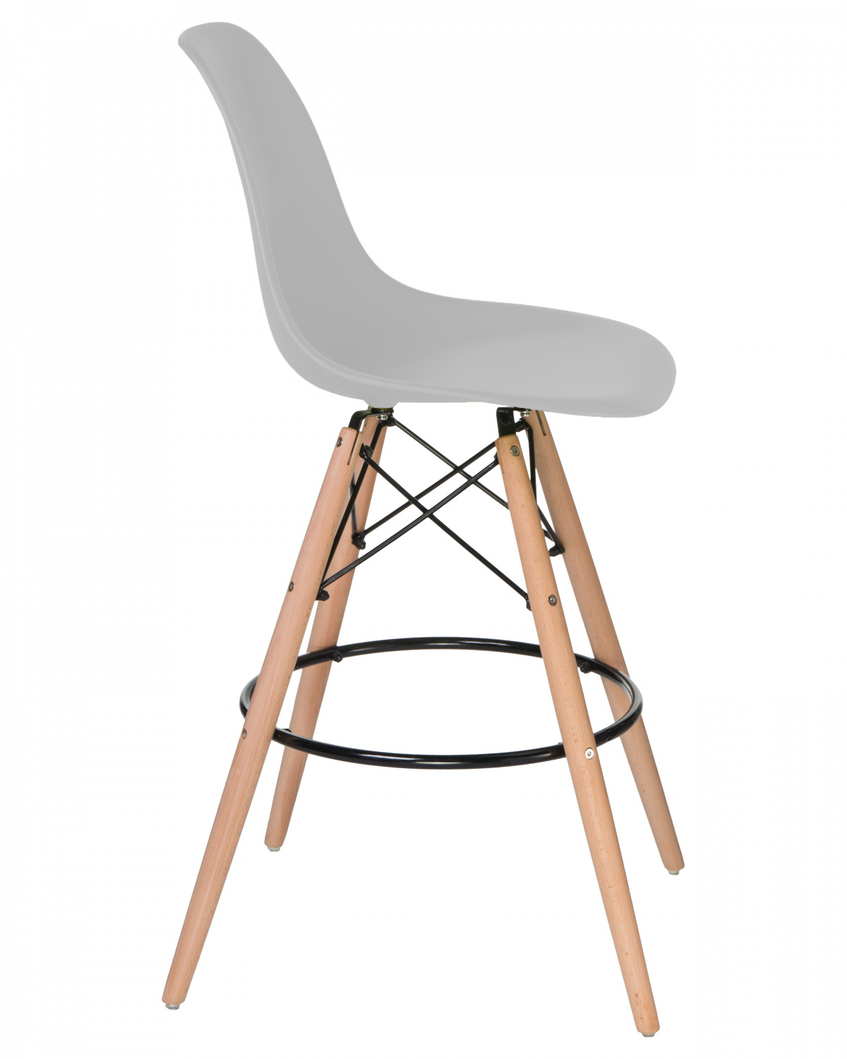 Стул барный DOBRIN DSW BAR, ножки светлый бук, цвет сиденья светло-серый (GR-01)