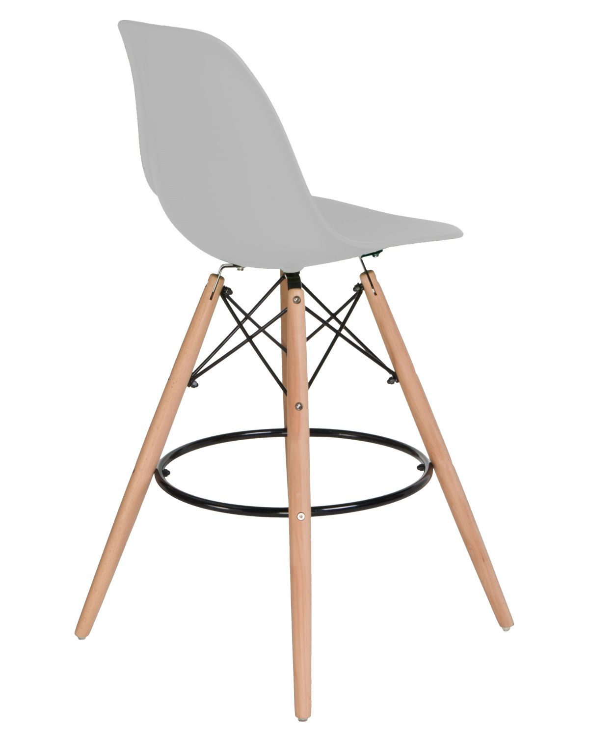 Стул барный DOBRIN DSW BAR, ножки светлый бук, цвет сиденья светло-серый (GR-01)