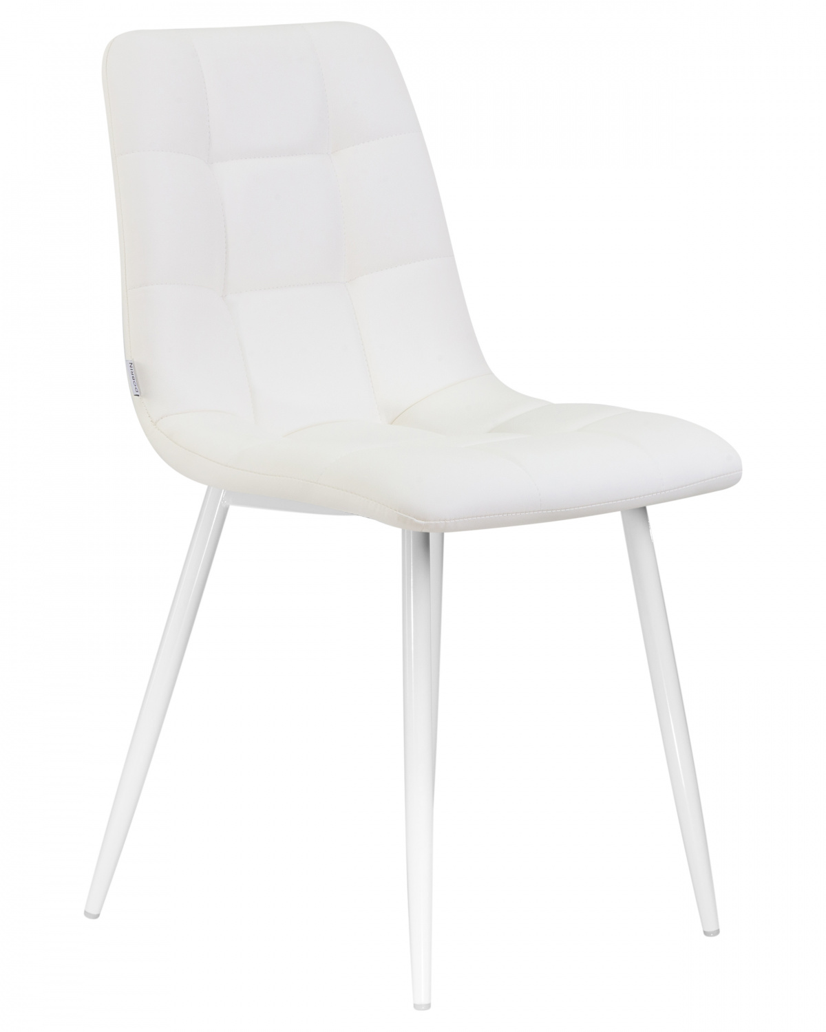 Стул обеденный DOBRIN ALEX, белые ножки, белая экокожа (P-02)