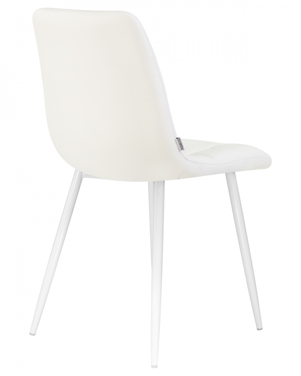 Стул обеденный DOBRIN ALEX, белые ножки, белая экокожа (P-02)