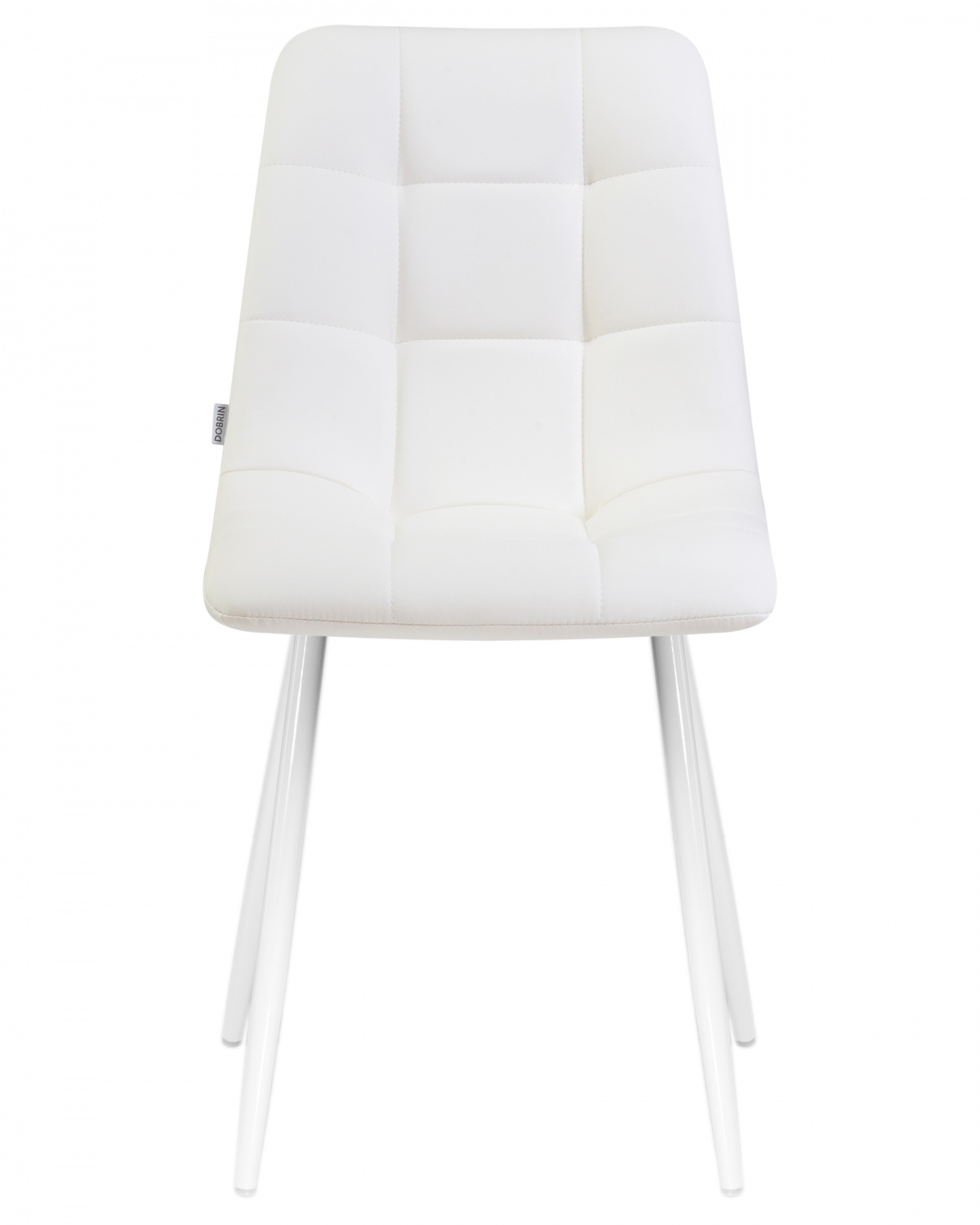 Стул обеденный DOBRIN ALEX, белые ножки, белая экокожа (P-02)