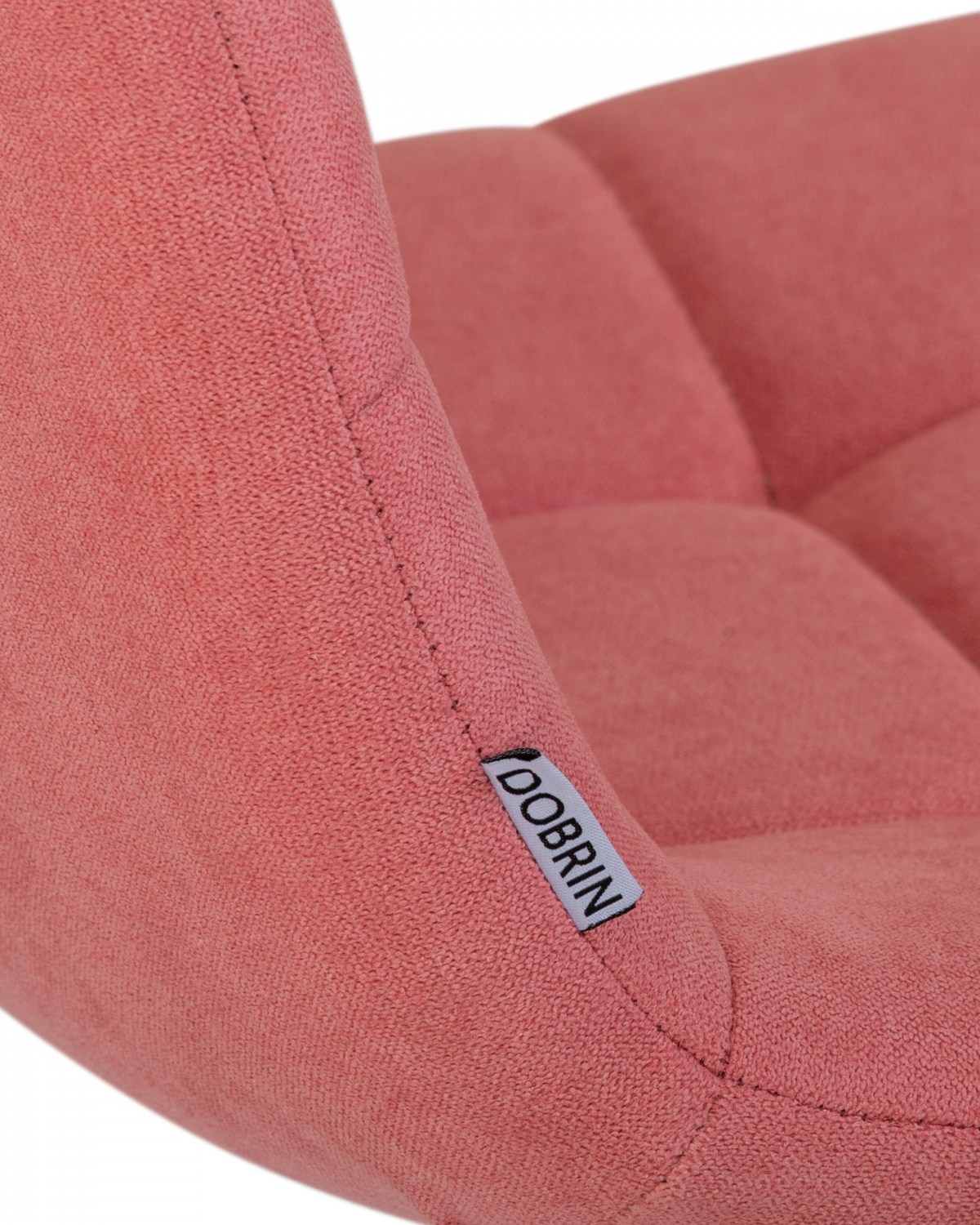 Стул обеденный DOBRIN ALEX, белые ножки, розовая ткань (UF860-05B)