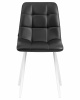 Стул обеденный DOBRIN ALEX, белые ножки, чёрная экокожа (P-01)