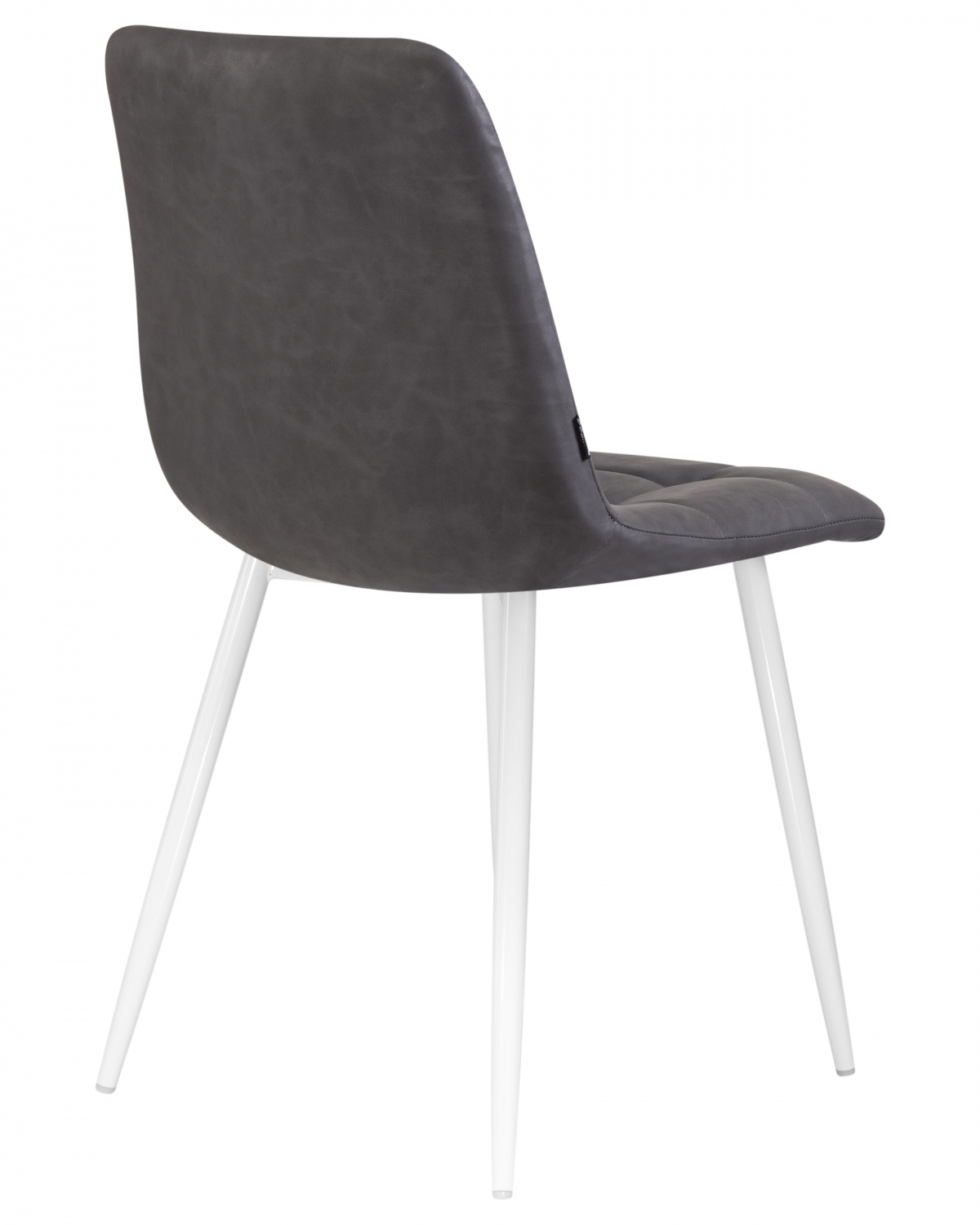 Стул обеденный DOBRIN ALEX, белые ножки, серая антрацитовая винтажная экокожа (RU-08)