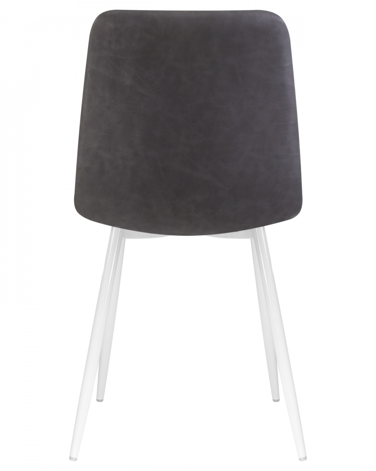 Стул обеденный DOBRIN ALEX, белые ножки, серая антрацитовая винтажная экокожа (RU-08)