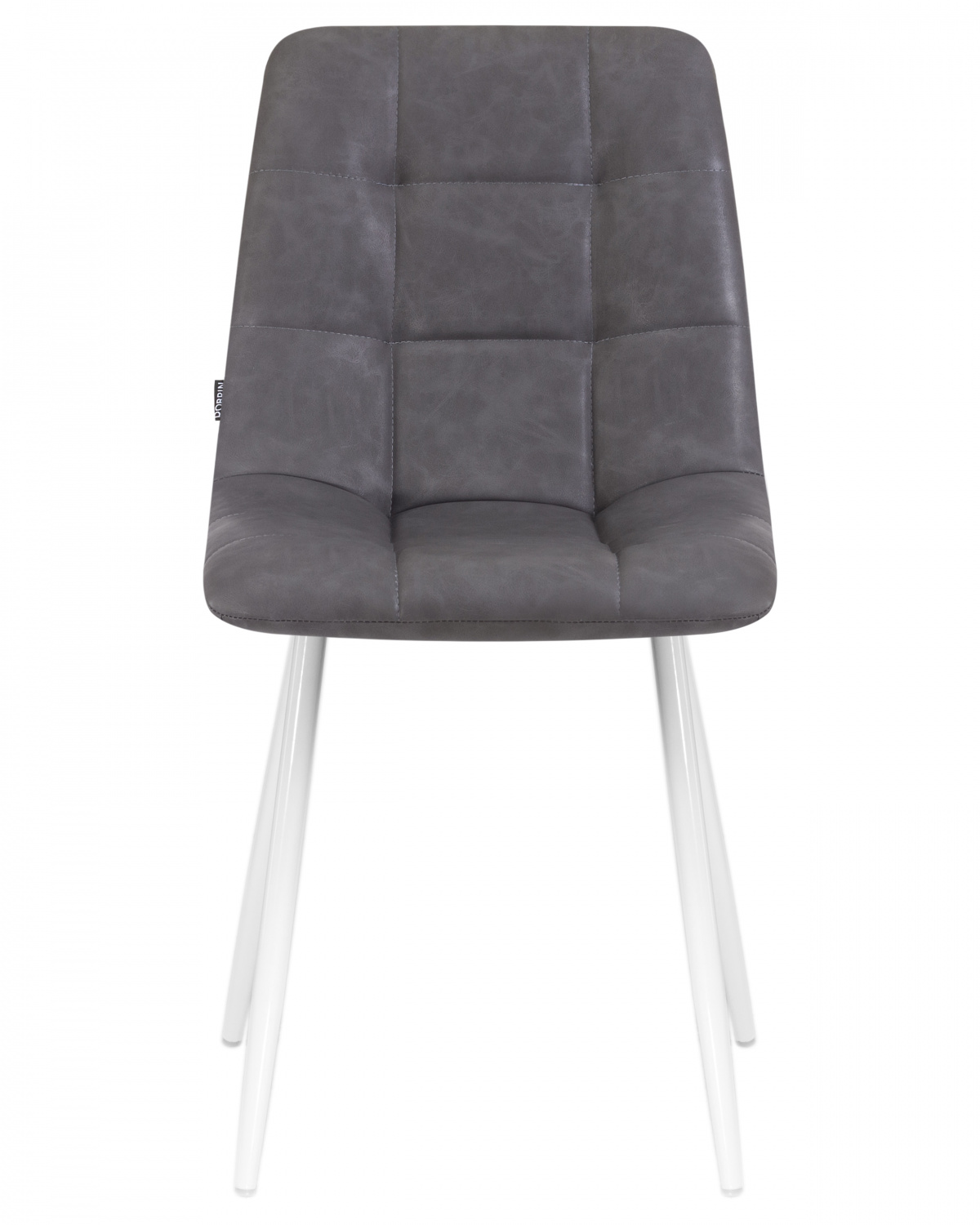Стул обеденный DOBRIN ALEX, белые ножки, серая антрацитовая винтажная экокожа (RU-08)