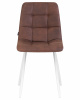 Стул обеденный DOBRIN ALEX, белые ножки, коричневая микрофибра (PK-03)