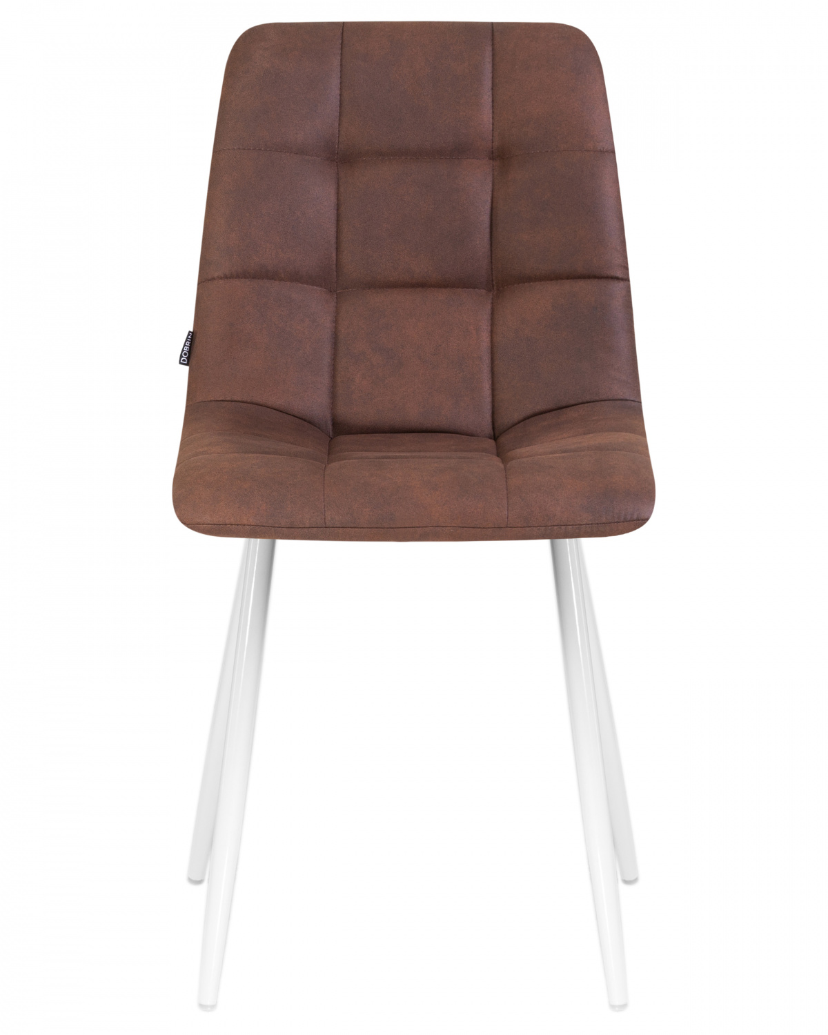 Стул обеденный DOBRIN ALEX, белые ножки, коричневая микрофибра (PK-03)