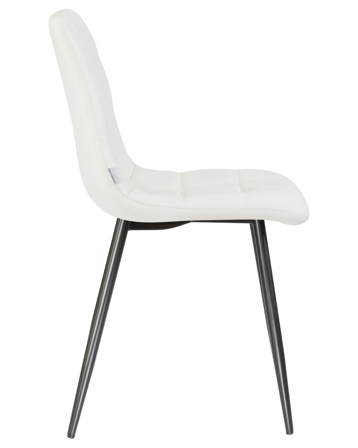 Стул обеденный DOBRIN ALEX, черные матовые ножки, белая экокожа (P-02)