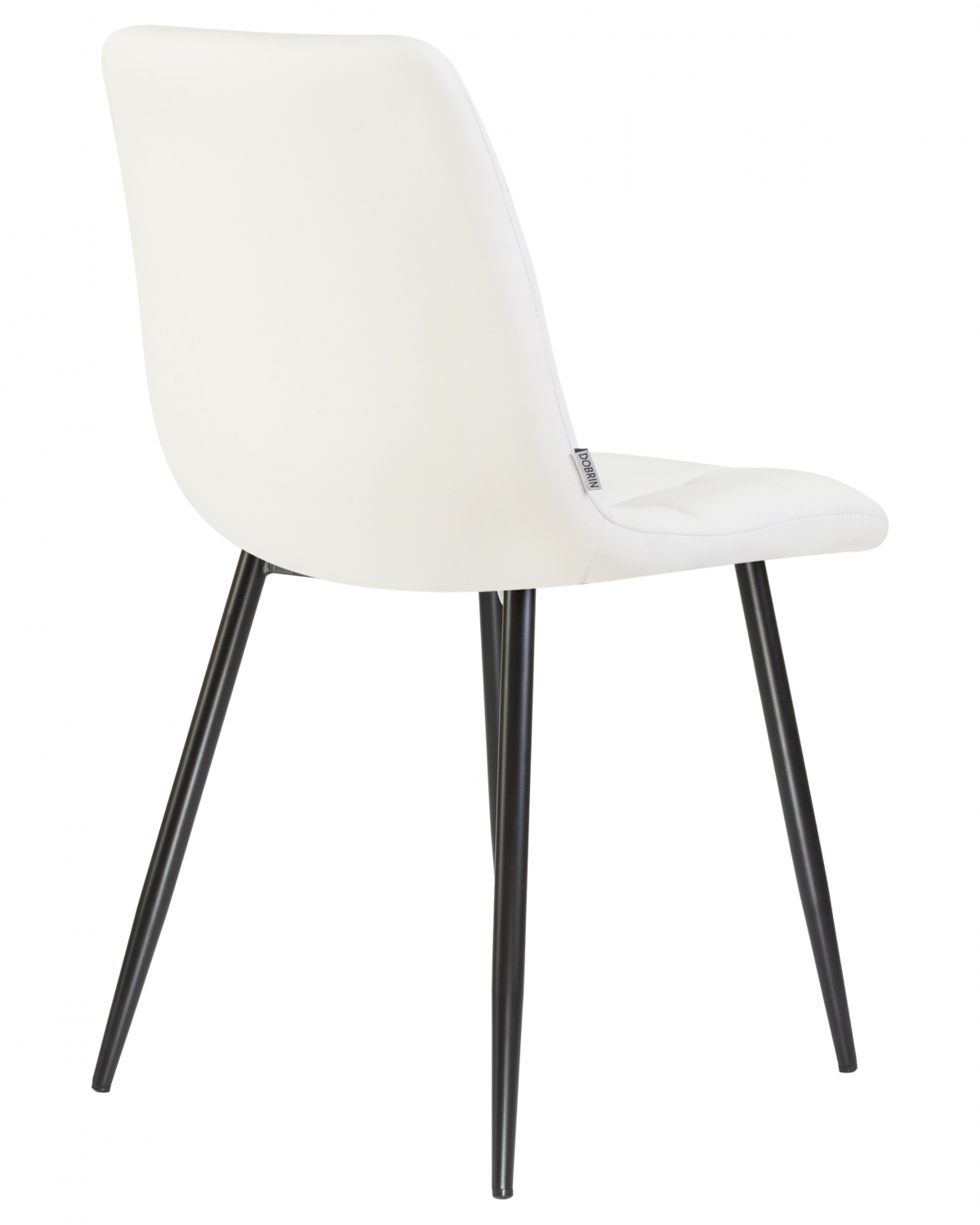 Стул обеденный DOBRIN ALEX, черные матовые ножки, белая экокожа (P-02)