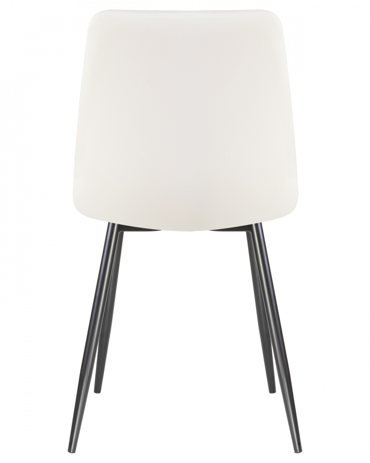 Стул обеденный DOBRIN ALEX, черные матовые ножки, белая экокожа (P-02)