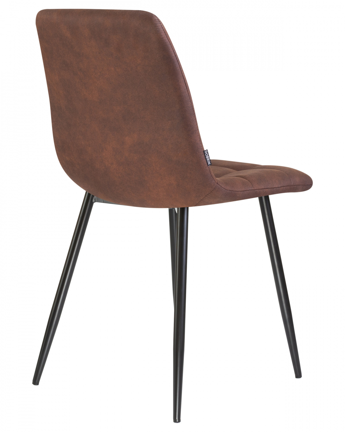 Стул обеденный DOBRIN ALEX, черные матовые ножки, коричневая микрофибра (PK-03)