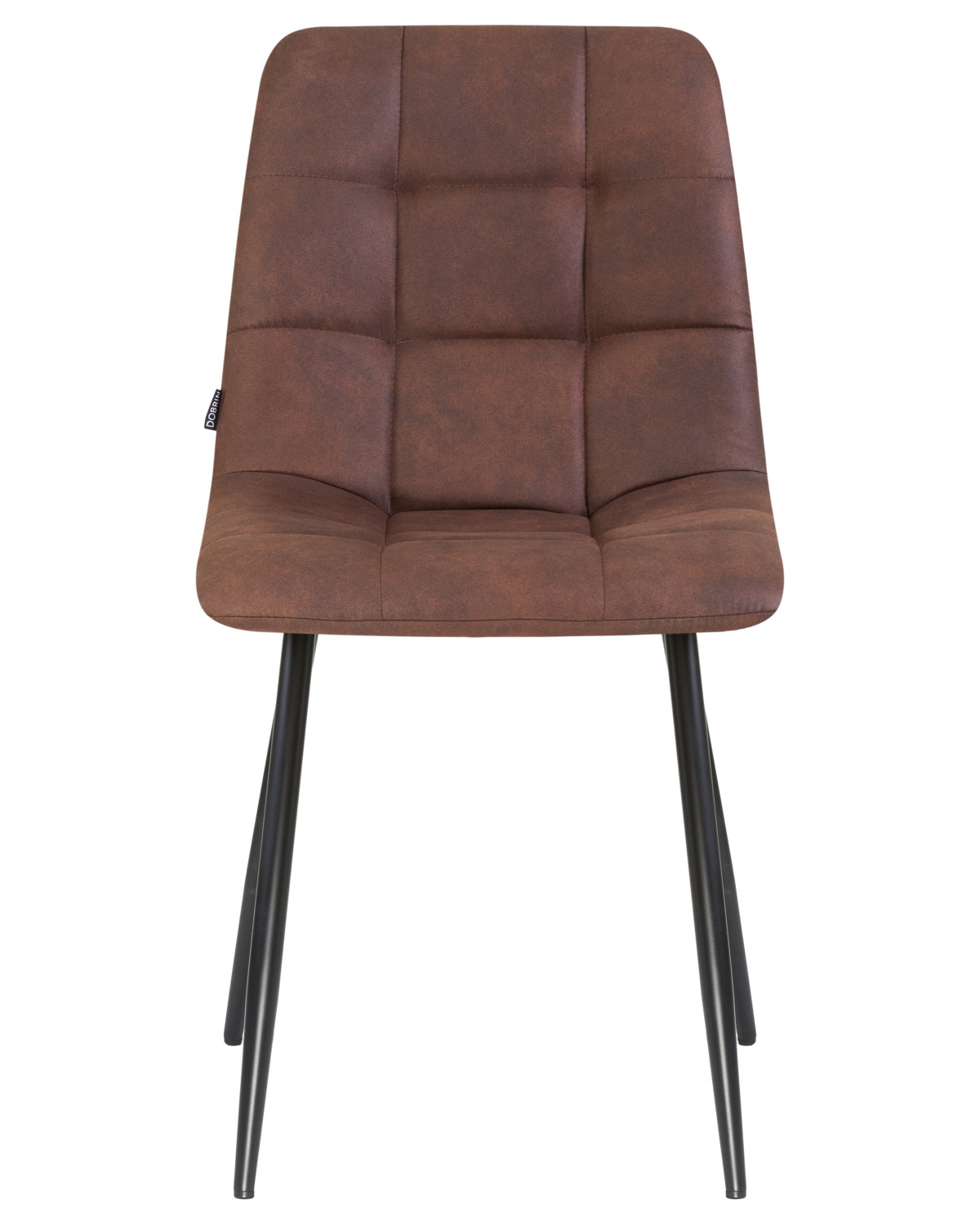 Стул обеденный DOBRIN ALEX, черные матовые ножки, коричневая микрофибра (PK-03)