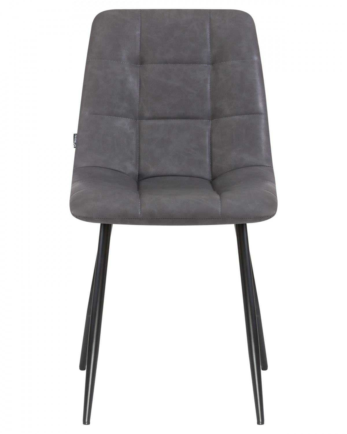 Стул обеденный DOBRIN ALEX, черные матовые ножки, серая антрацитовая винтажная экокожа (RU-08)