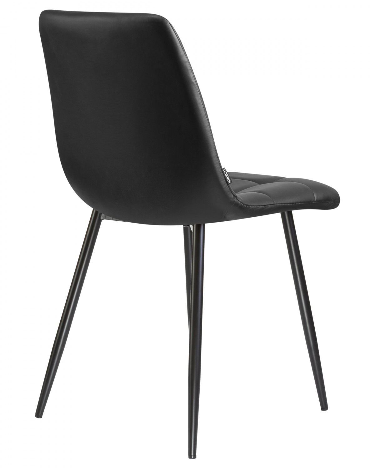 Стул обеденный DOBRIN ALEX, черные матовые ножки, чёрная экокожа (P-01)