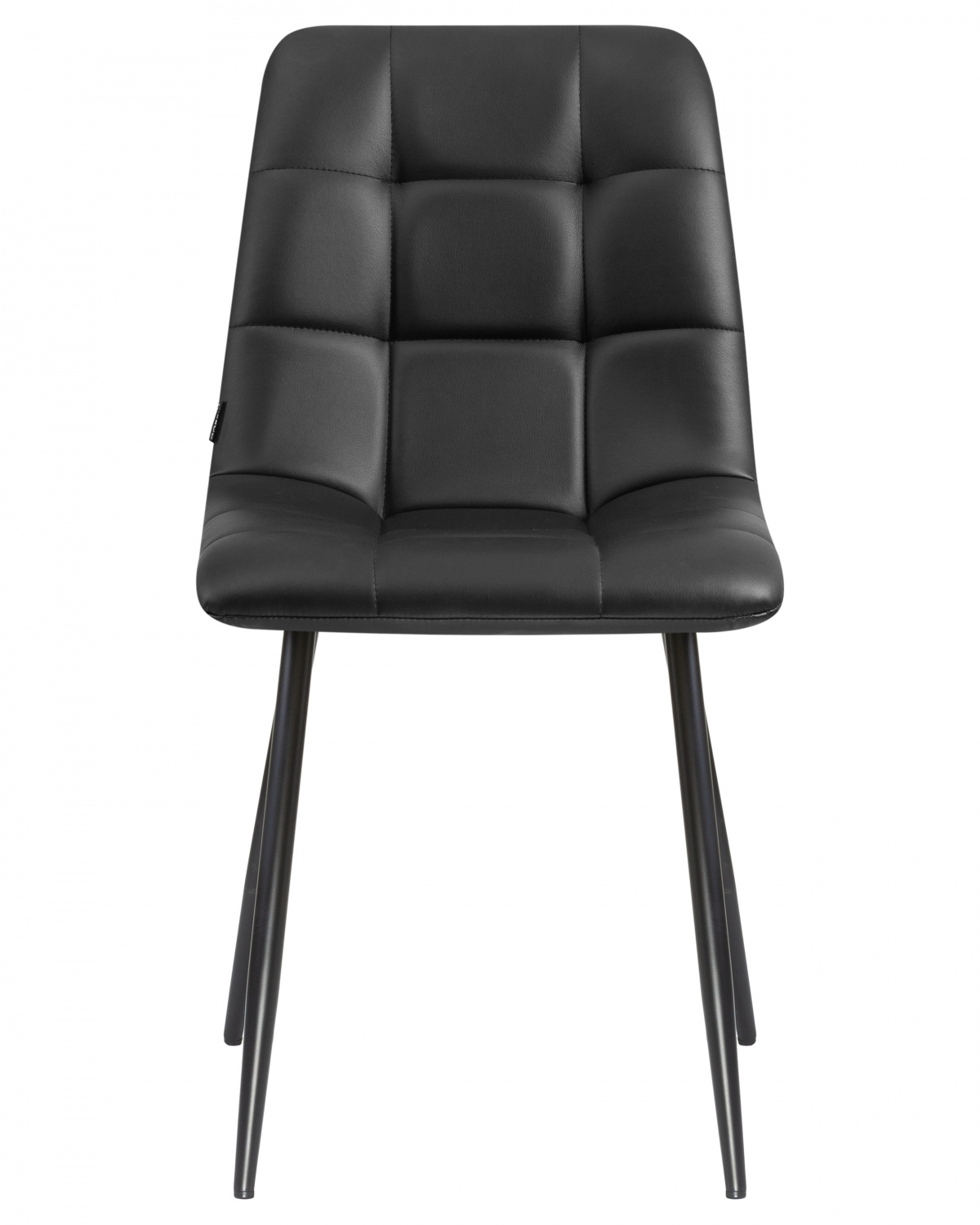 Стул обеденный DOBRIN ALEX, черные матовые ножки, чёрная экокожа (P-01)