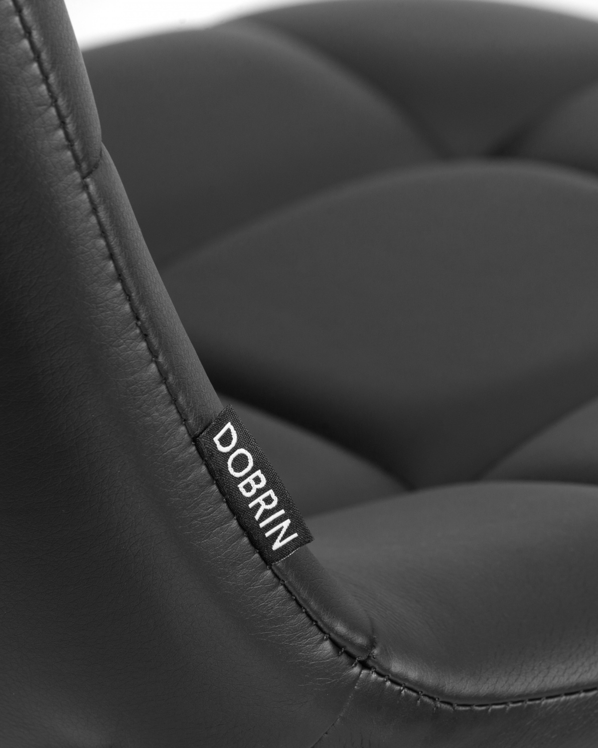 Стул обеденный DOBRIN ALEX, черные матовые ножки, чёрная экокожа (P-01)