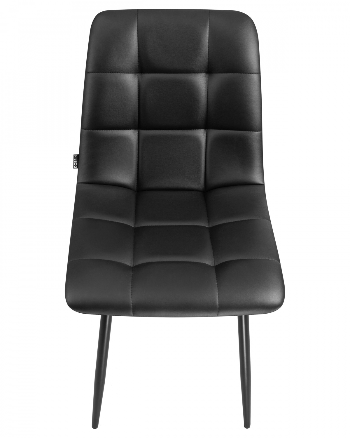 Стул обеденный DOBRIN ALEX, черные матовые ножки, чёрная экокожа (P-01)
