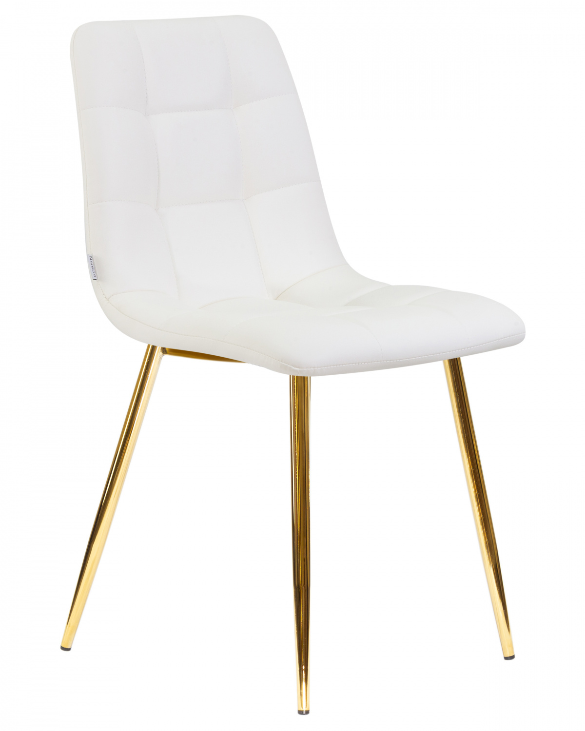 Стул обеденный DOBRIN ALEX, золотые ножки, белая экокожа (P-02)