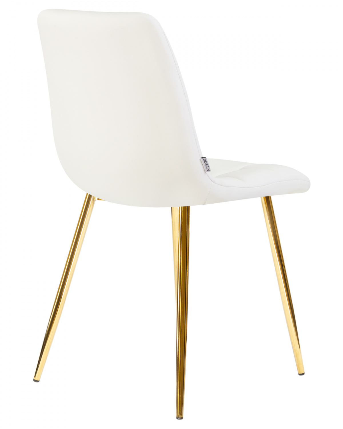 Стул обеденный DOBRIN ALEX, золотые ножки, белая экокожа (P-02)