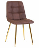 Стул обеденный DOBRIN ALEX, золотые ножки, коричневая микрофибра (PK-03)