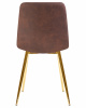 Стул обеденный DOBRIN ALEX, золотые ножки, коричневая микрофибра (PK-03)